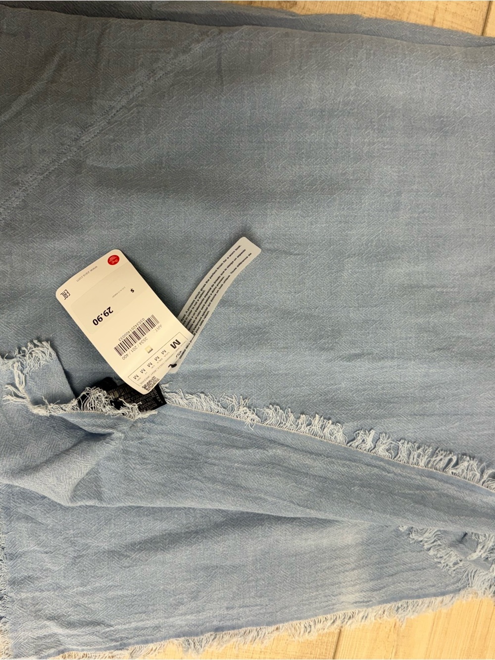 Zara Light Blue Boyfriend Jeans with Frayed Hem